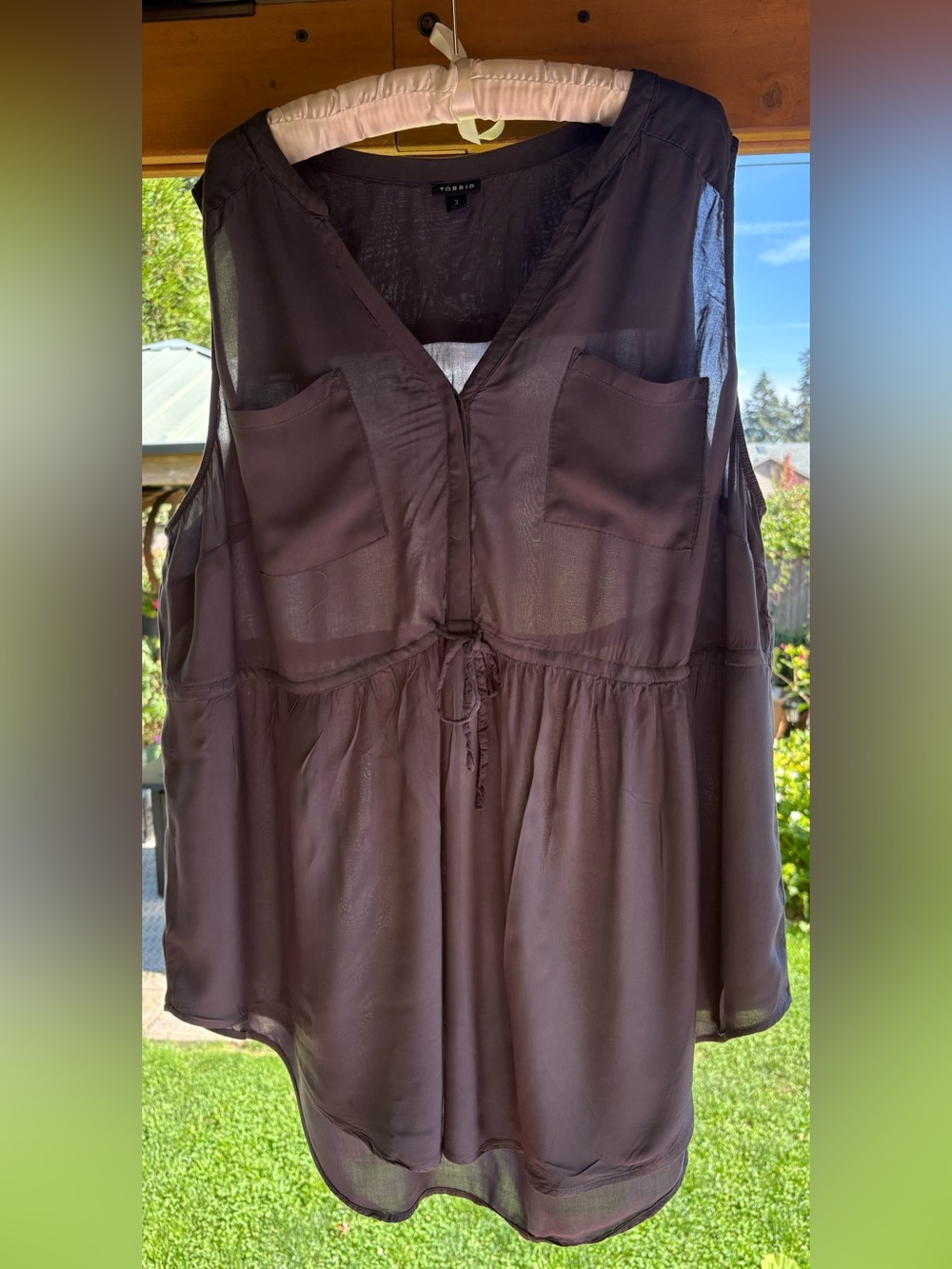 Sheer grey babydoll shirt